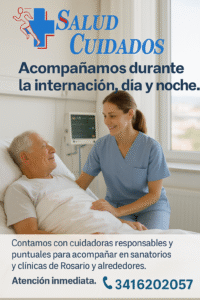 Acompañamiento en sanatorios en Rosario – cuidadora saludando a paciente internado