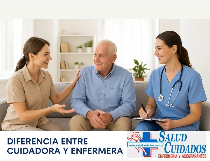 Diferencia entre cuidadora y enfermera: ¿a quién necesito en casa?