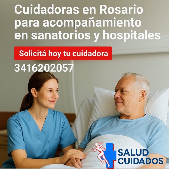 Cuidadora acompaña a paciente internado en sanatorio de Rosario
